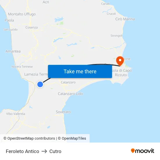 Feroleto Antico to Cutro map