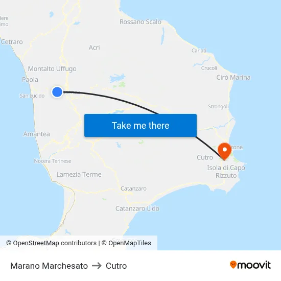 Marano Marchesato to Cutro map