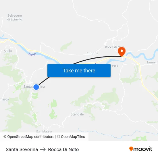 Santa Severina to Rocca Di Neto map