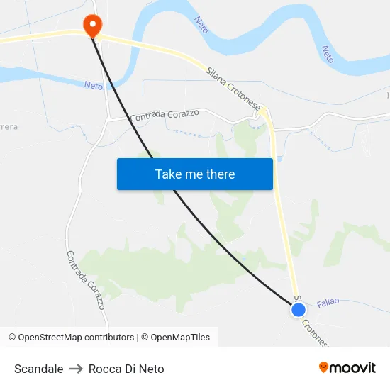 Scandale to Rocca Di Neto map