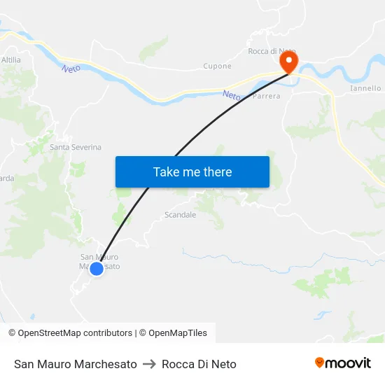 San Mauro Marchesato to Rocca Di Neto map