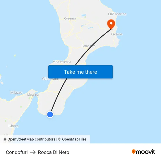Condofuri to Rocca Di Neto map