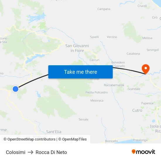 Colosimi to Rocca Di Neto map