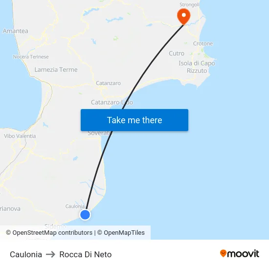 Caulonia to Rocca Di Neto map