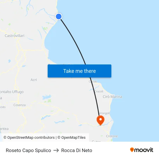 Roseto Capo Spulico to Rocca Di Neto map