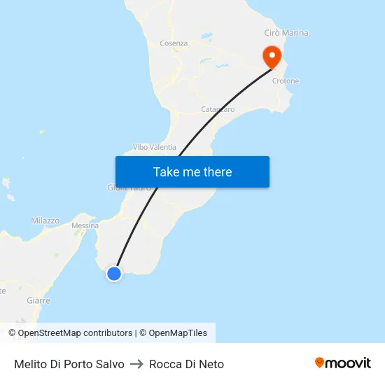 Melito Di Porto Salvo to Rocca Di Neto map