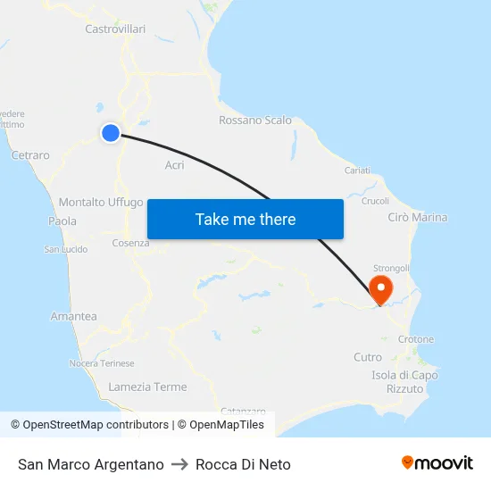San Marco Argentano to Rocca Di Neto map
