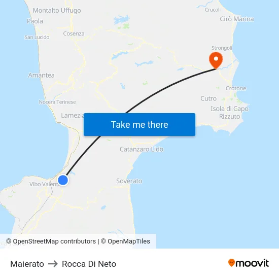 Maierato to Rocca Di Neto map