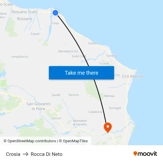 Crosia to Rocca Di Neto map