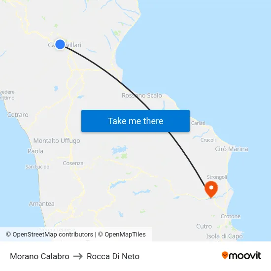 Morano Calabro to Rocca Di Neto map