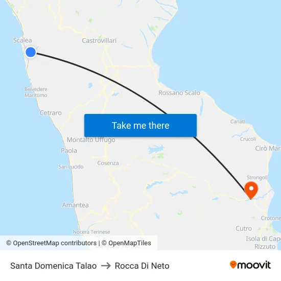 Santa Domenica Talao to Rocca Di Neto map