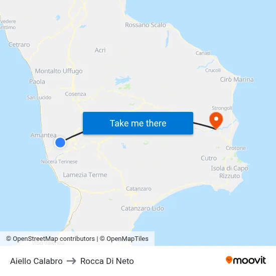 Aiello Calabro to Rocca Di Neto map