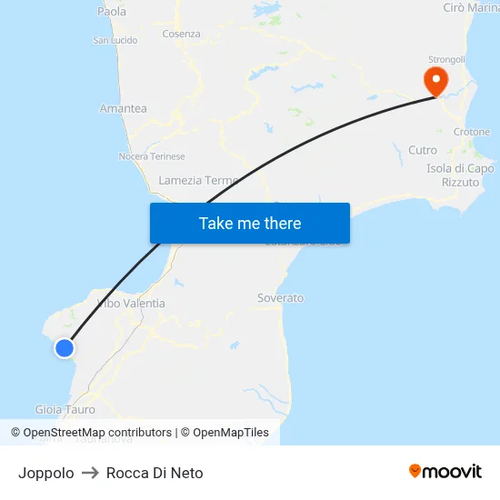 Joppolo to Rocca Di Neto map