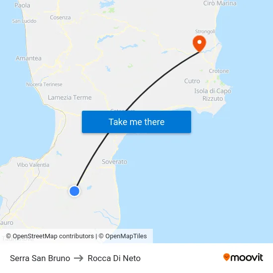 Serra San Bruno to Rocca Di Neto map