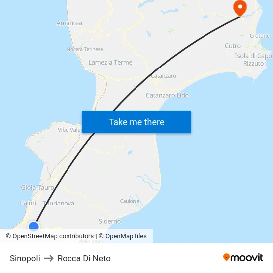 Sinopoli to Rocca Di Neto map