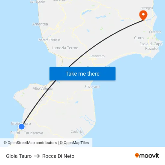 Gioia Tauro to Rocca Di Neto map