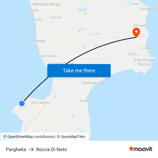 Parghelia to Rocca Di Neto map