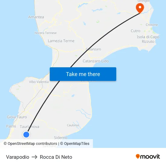 Varapodio to Rocca Di Neto map