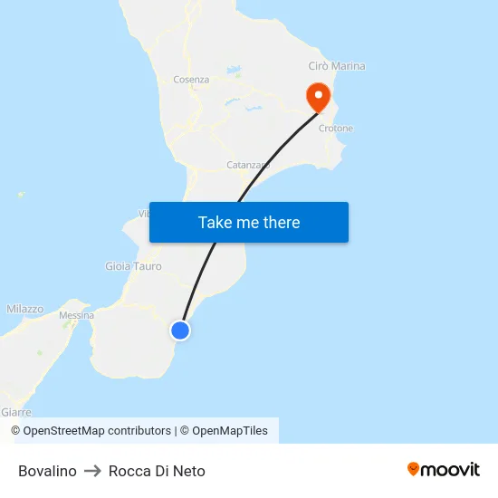 Bovalino to Rocca Di Neto map