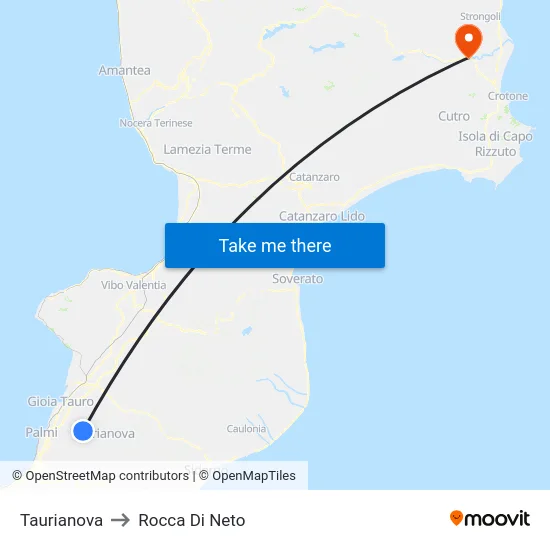 Taurianova to Rocca Di Neto map