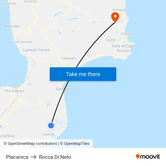 Placanica to Rocca Di Neto map