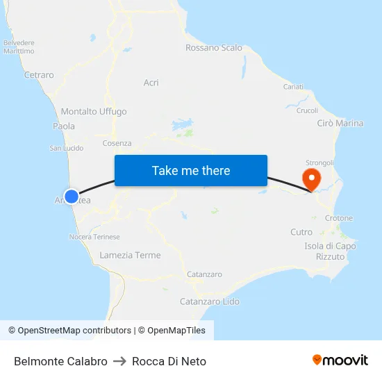 Belmonte Calabro to Rocca Di Neto map