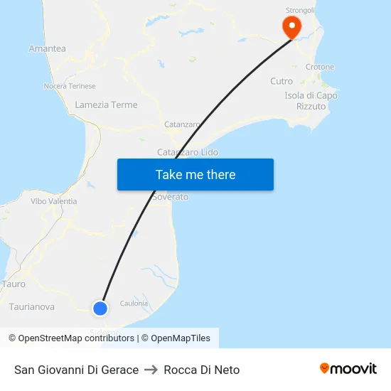 San Giovanni Di Gerace to Rocca Di Neto map