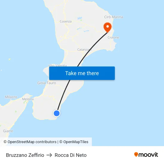 Bruzzano Zeffirio to Rocca Di Neto map