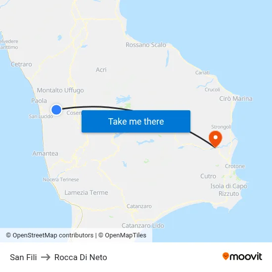 San Fili to Rocca Di Neto map