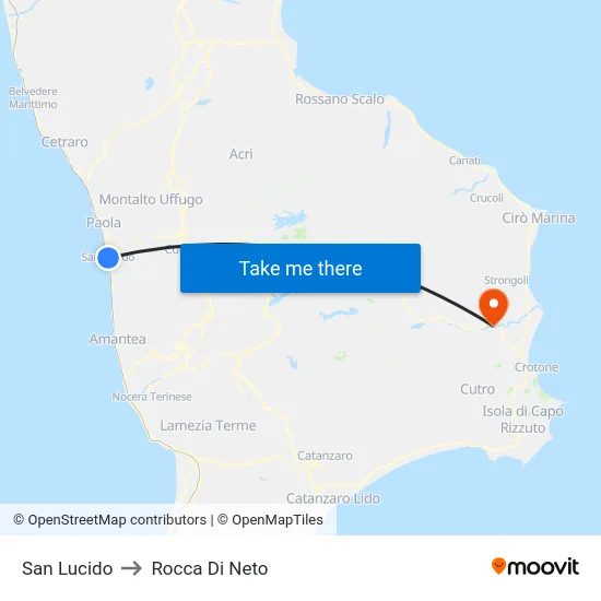 San Lucido to Rocca Di Neto map