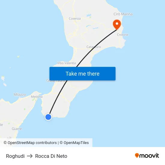 Roghudi to Rocca Di Neto map