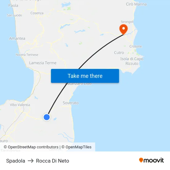 Spadola to Rocca Di Neto map