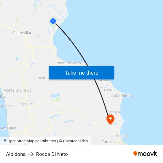 Albidona to Rocca Di Neto map