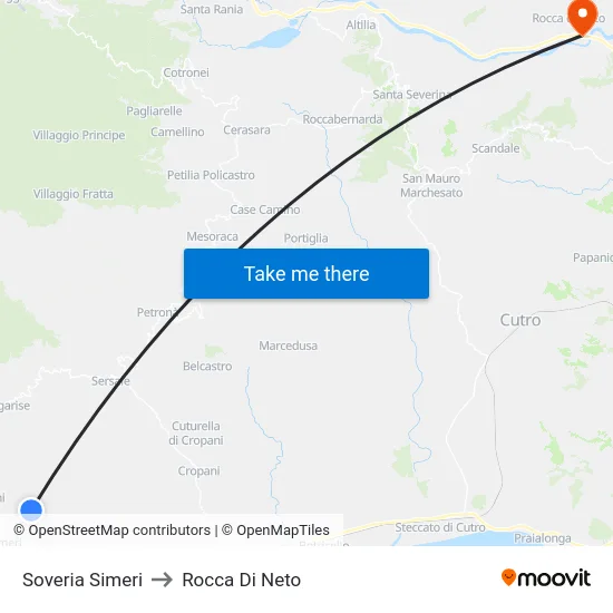 Soveria Simeri to Rocca Di Neto map