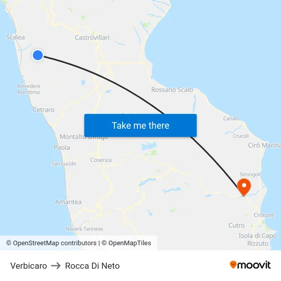 Verbicaro to Rocca Di Neto map