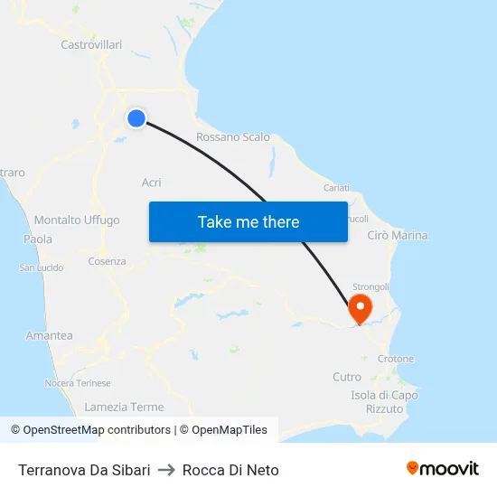 Terranova Da Sibari to Rocca Di Neto map