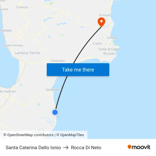 Santa Caterina Dello Ionio to Rocca Di Neto map