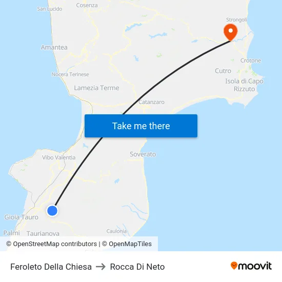 Feroleto Della Chiesa to Rocca Di Neto map