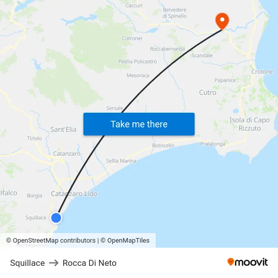 Squillace to Rocca Di Neto map