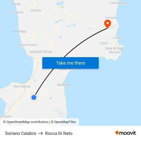 Soriano Calabro to Rocca Di Neto map