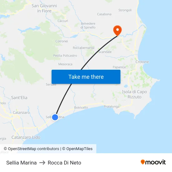 Sellia Marina to Rocca Di Neto map
