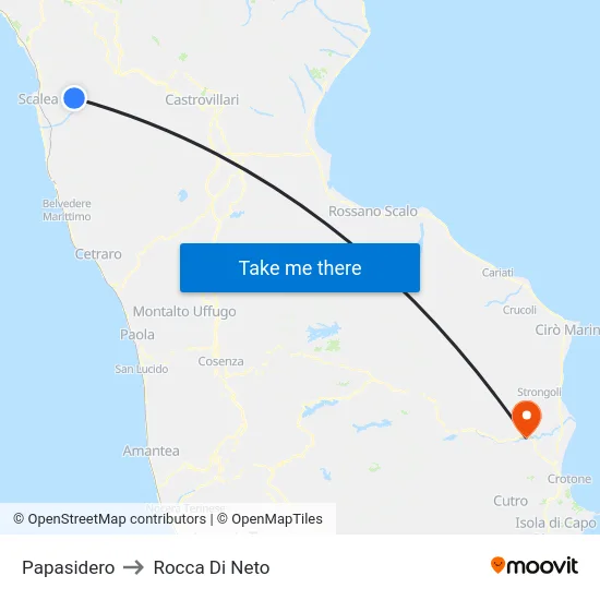 Papasidero to Rocca Di Neto map