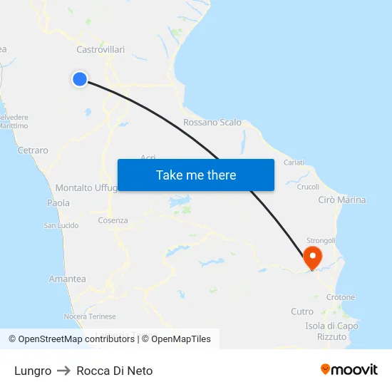 Lungro to Rocca Di Neto map