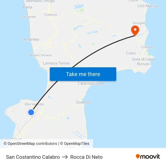 San Costantino Calabro to Rocca Di Neto map