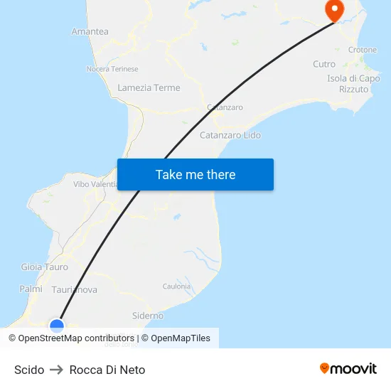 Scido to Rocca Di Neto map