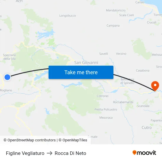 Figline Vegliaturo to Rocca Di Neto map
