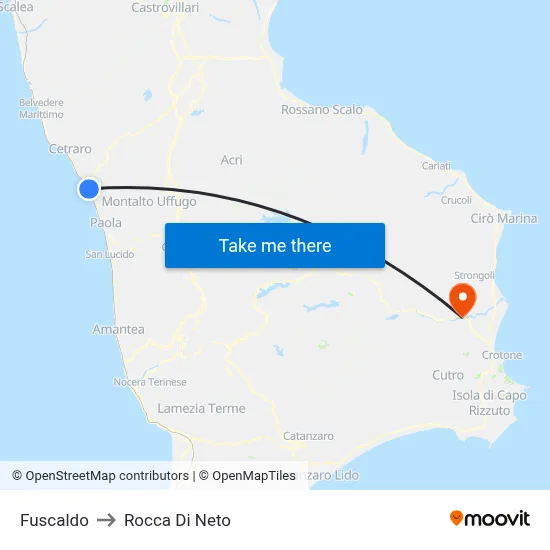 Fuscaldo to Rocca Di Neto map