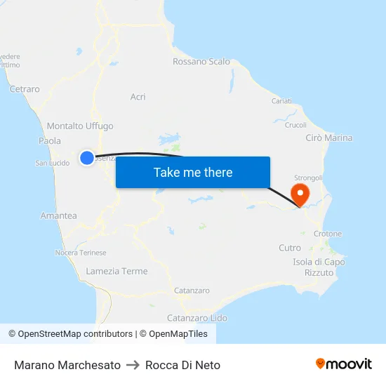 Marano Marchesato to Rocca Di Neto map