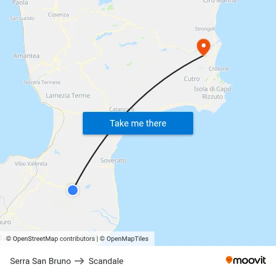 Serra San Bruno to Scandale map