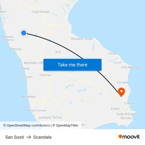 San Sosti to Scandale map